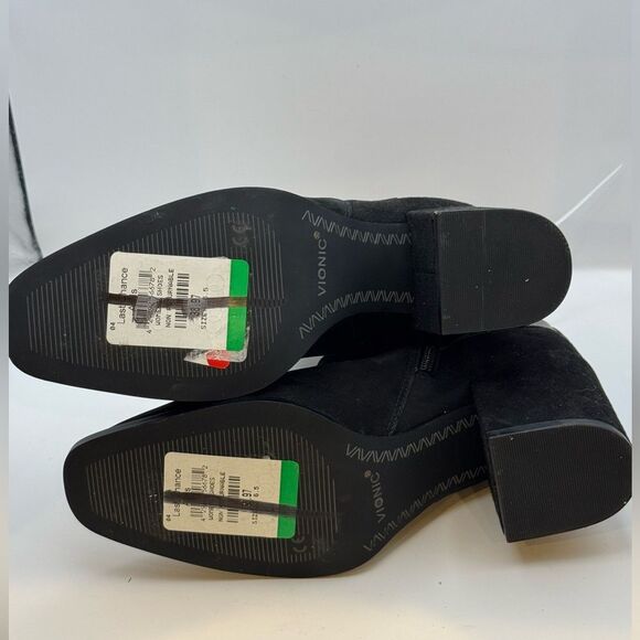 Vionic Sz 6.5 Tenley Boot Water Repellent Suede Leather Black Bootie Brass NWT - Picture 5 of 5